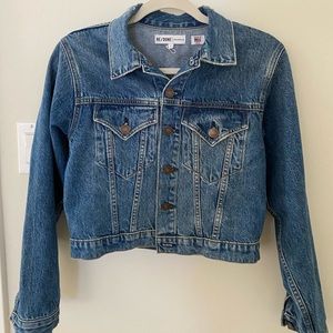Redone Cropped Denim Jacket Size Small